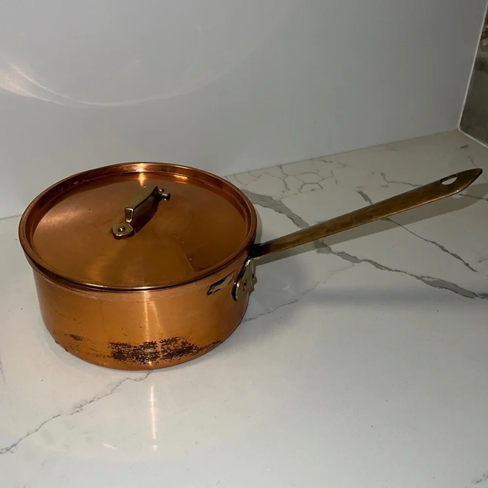 2.5Q Copper Sauce Pan Pot with Lid